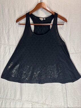 Mudd Black Eyelet Scoop Neck Racerback Tank